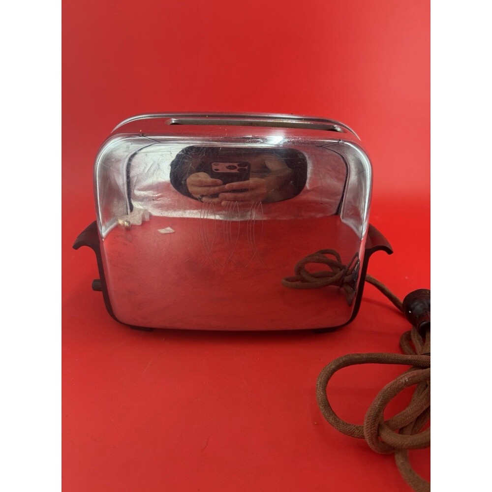 VTG Automatic Pop Up Toastmaster Toaster Model 1B14 Art Deco Bakelite Handle USA